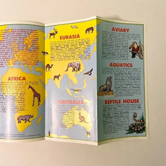 Vintage Los Angeles  Zoo Travel Guide Brochure California - Picture 6 of 10